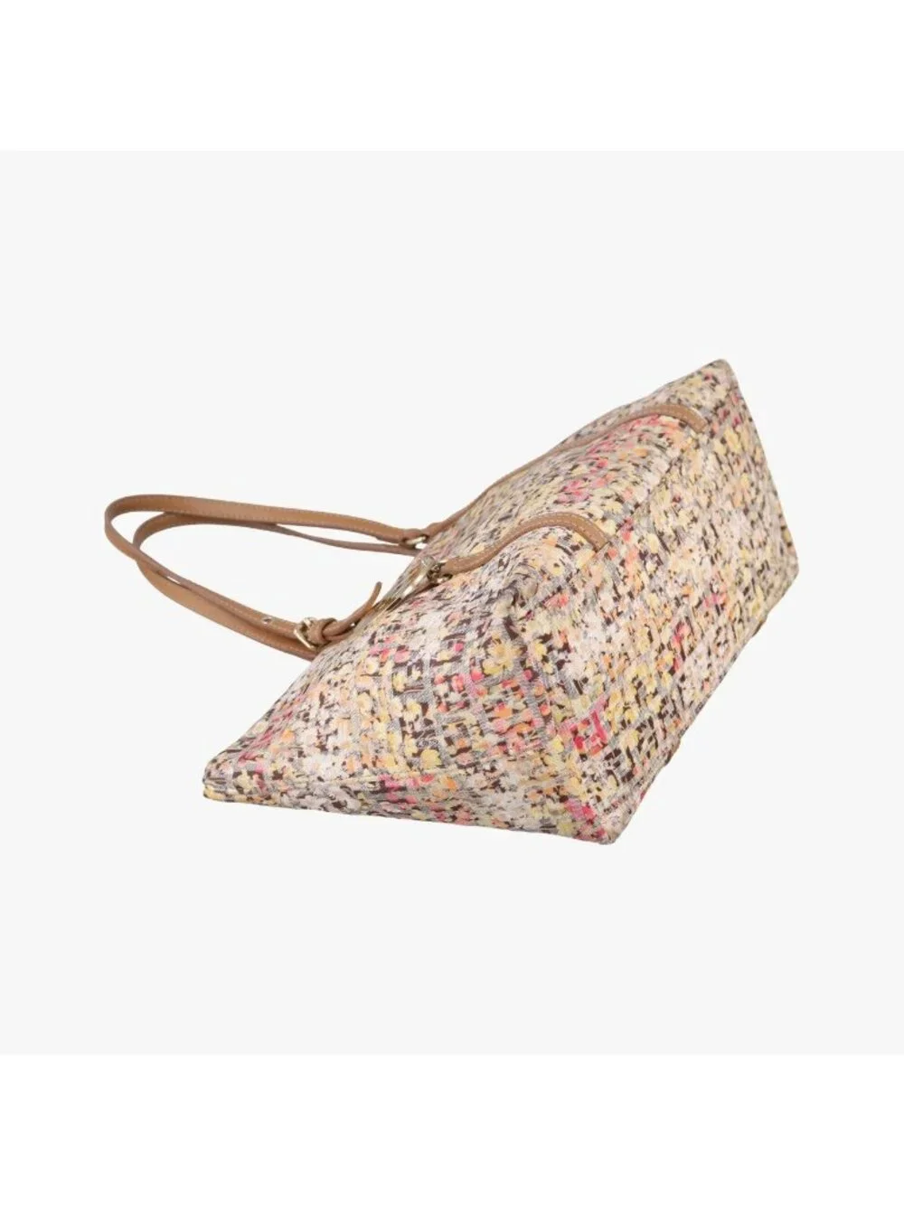 Fendi Zucchino Pattern Brown Multicolor Canvas Handbag